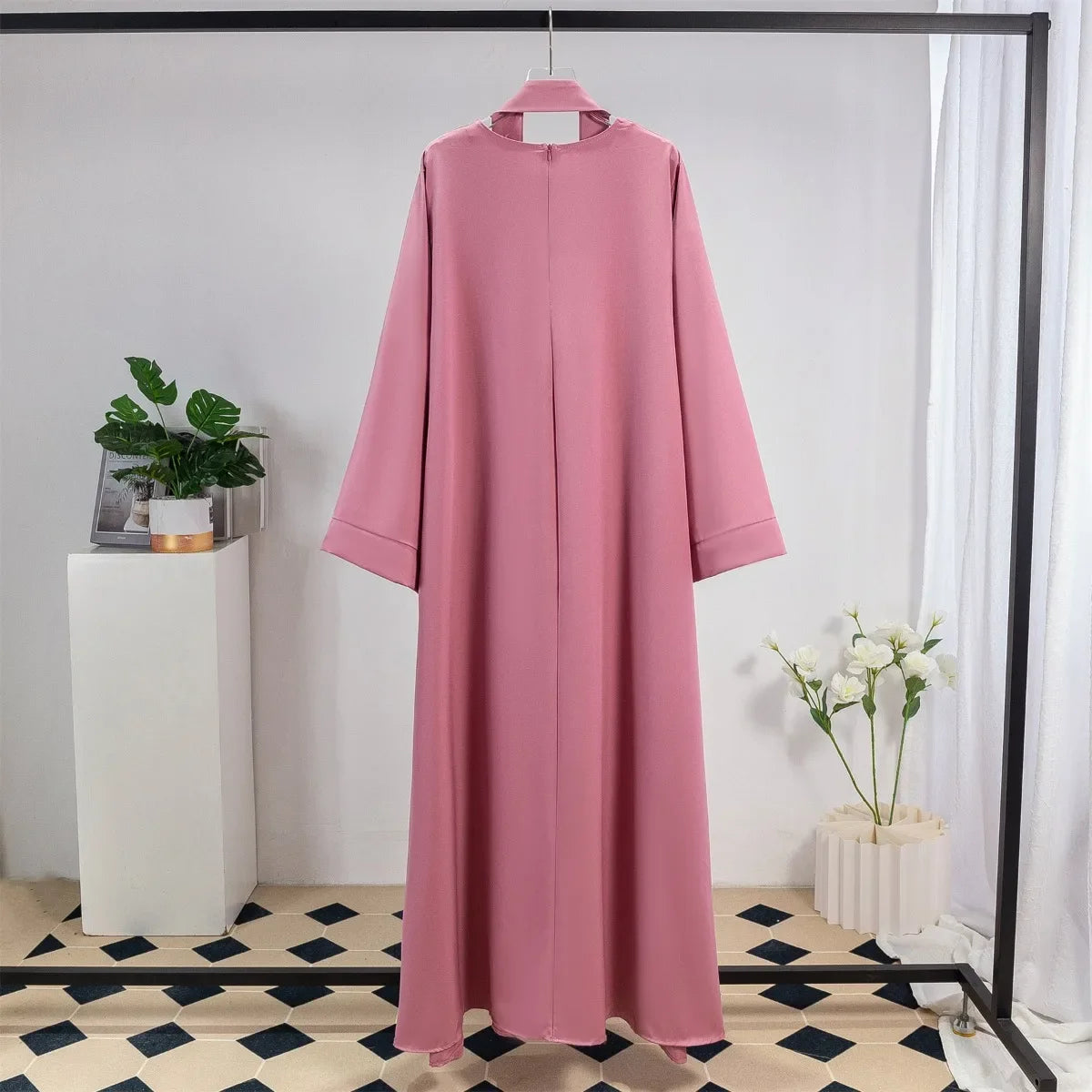 Muslim Abayas Long Maxi Prayer Dress Women Kaftans with Belt Full Sleeve Islamic Clothing Women Jilbabs Ramadan Dresses.