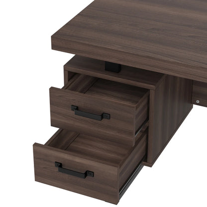 Moderner Schreibtisch im minimalistischen Stil, MDF-Desktop mit hochwertigem Stahlrohr, super langlebig, Aufbewahrungsdesign, geräuschlose Schublade