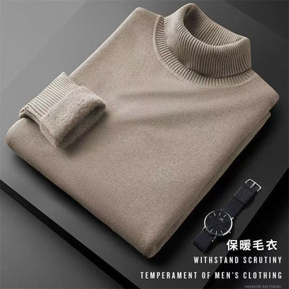 Turtleneck sweater men plus cashmere warm autumn and winter with boys men's black winter sweater base.