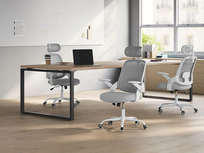 WOLTU Ergonomischer Netz-Bürostuhl, anhebbarer Gaming-Stuhl mit Kopfstütze, verstellbare Lordosenstütze, drehbarer Computerstuhl mit hoher Rückenlehne