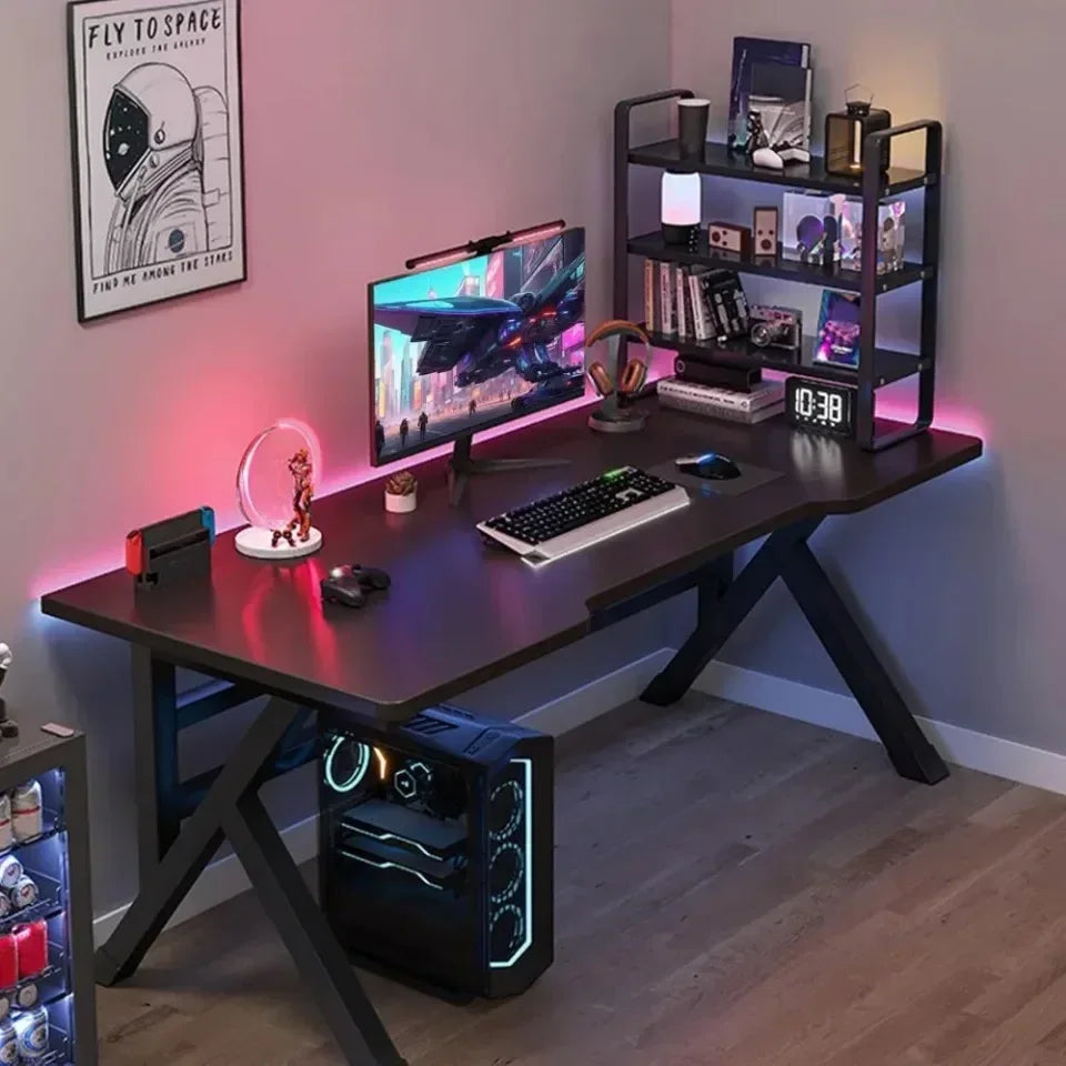 Ergonomischer Gaming-Tisch, Desktop-Computer, Doppel-Player-Gaming, luxuriöser und stabiler Gaming-Tisch, Schlafzimmer-Schreibtisch und Lernen