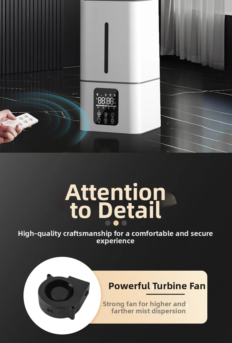 15L Square Humidifier for Large Rooms, Ultra Quiet Cool Mist Humidifier Auto Shut-Off,BPA-Free Water Tank–Ideal for Home Office.