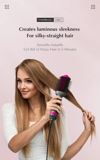 Kinseibeauty  Hair dryer Functional 5 In 1 professional hot air comb straight hair curling equipment salon.
