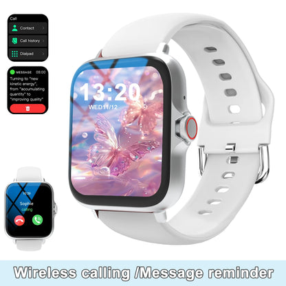 Smart watch with full touch screen, call, message reminder, music control and other functions, compatible with iPhone/android mo.