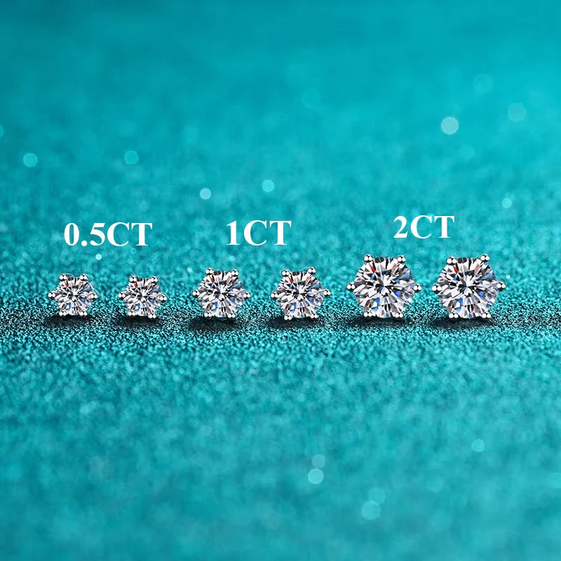 TEN CARATS Moissanite Stud Earrings for Women, D Color VVS1, S925 Sterling Silver, Luxury Jewelry Gift with GRA Certificate.