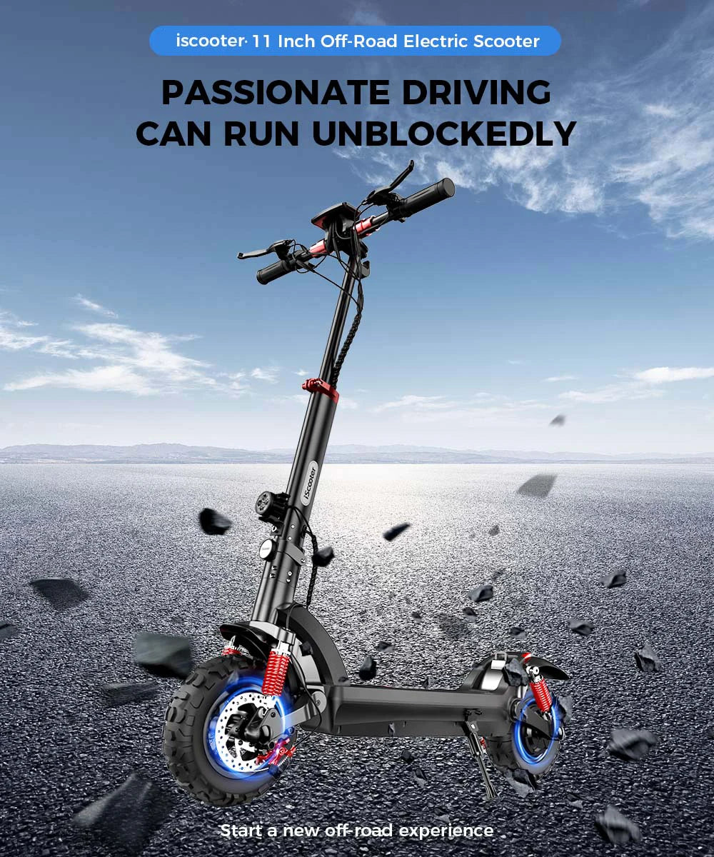 iScooter iX5Plus Foldable Adult Electric Scooter E-Scooter, 45KM/H Electric Kick Scooter, 1000W Skateboards 48V 17.5Ah Kickboard.