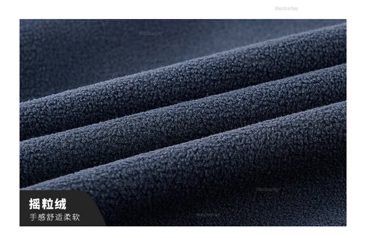 Maxbarley Winter Sportswear Set Mens Retro Training Thick Fleece Jacket + Pants Two Piece Set Casual Ski Running Tracksuit Suit