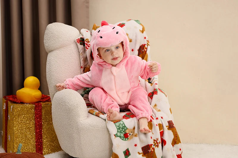 MICHLEY Winter Baby Strampler Mit Kapuze Flanell Cosplay Kleinkind Infant Kleidung Insgesamt Bodys Overall Kostüm Für Kinder Mädchen Junge