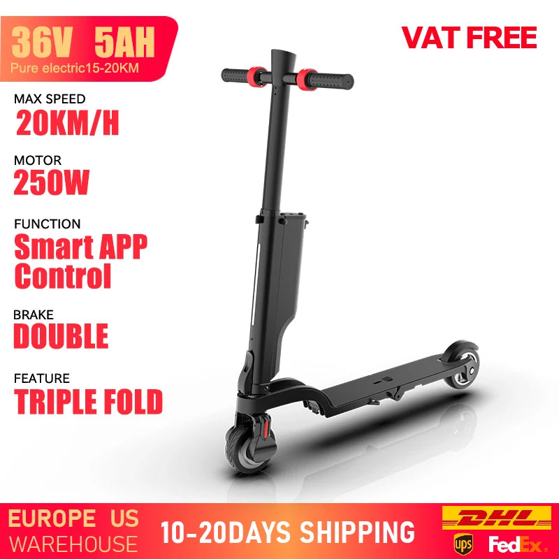 HUANCI X6 electric scooter 36V 7.5A Foldable E-Scooter 350W escooter 25km range e scooter kick scooter electric for adults kids.