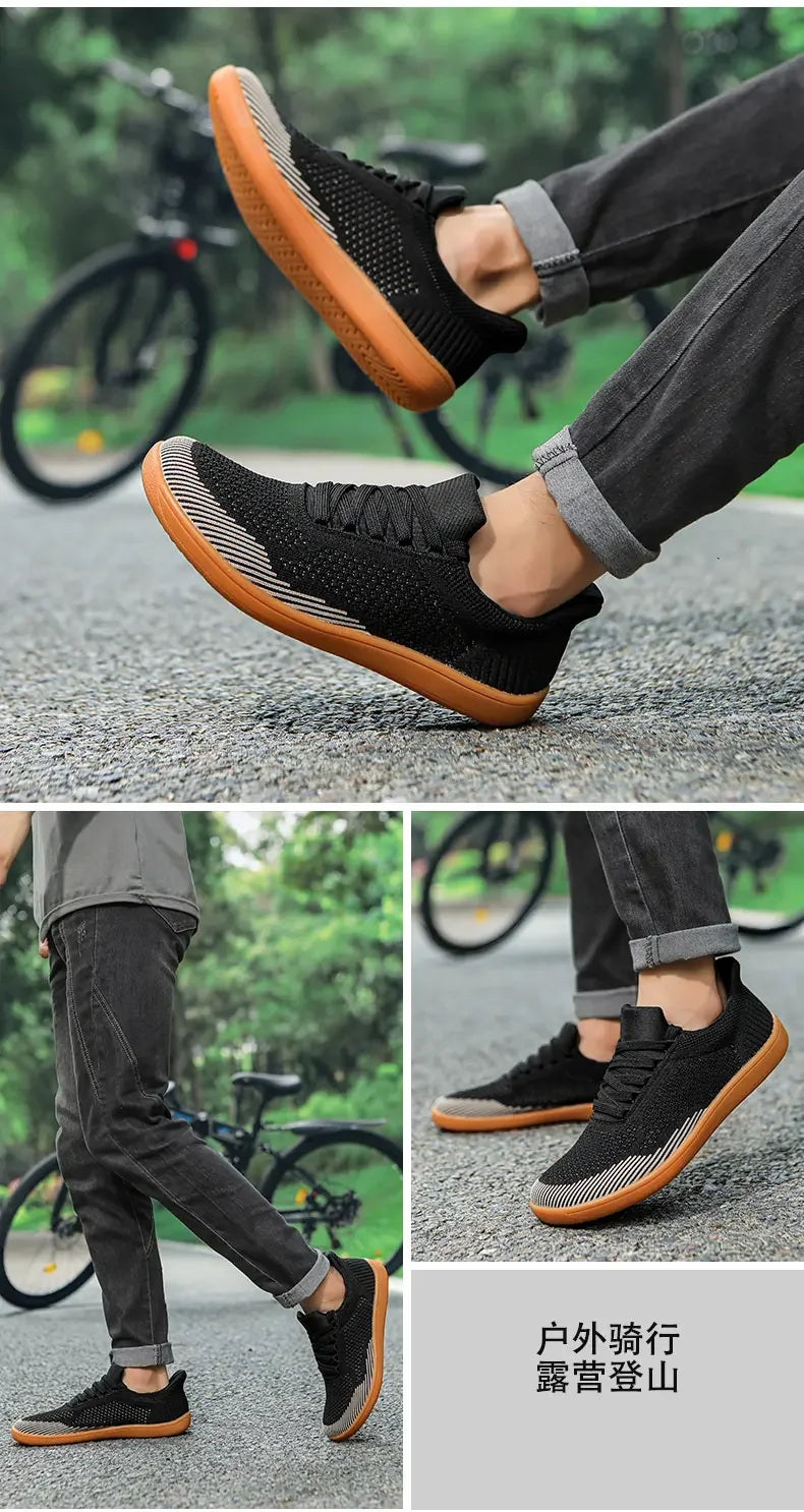 Sommer Breite Schuhe Männer Barfuß Breite Kappe Weichen Sohlen Outdoor Jogging Lace Up Casual Sneaker Atmungsaktive Laufschuhe Tenis Jeans