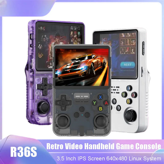 R36S Retro Handheld Game Console 3.5 Inch IPS Screen Linux System Portable Mini Video Player Classic Gaming Emulator 128G.