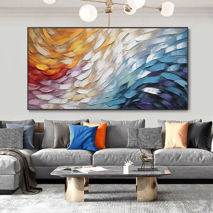 Thick Knife Oil Painting Abstract Hand Drawn Art Oil Painting Canvas Poster  Wall Art Decorative Pictures for Living Room Decor.