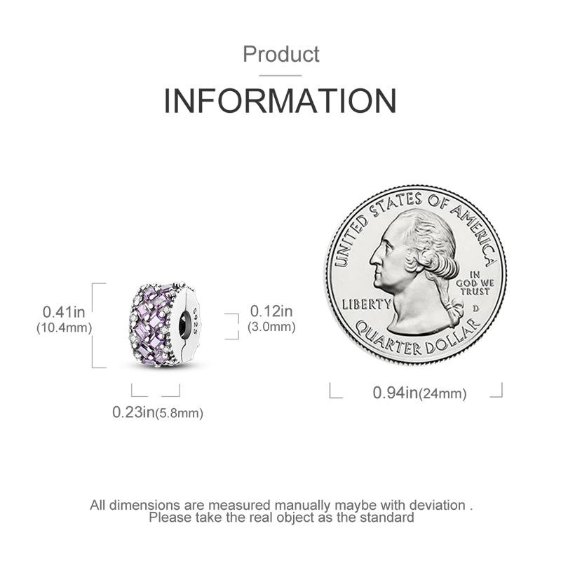 Silver Clasp 925 Sterling Silver CZ pave Clip Charms Daisy Beads Stopper Safety Chain fit Original Bangle Bracelet Jewelry Clip