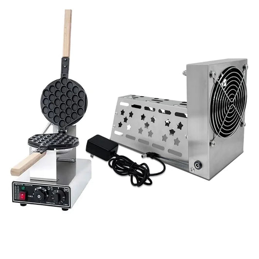 Commercial Egg Waffle Machine And Cooling Rack Egg Waffle Maker Household Waffle Making Machine Paired Cooling Rack.