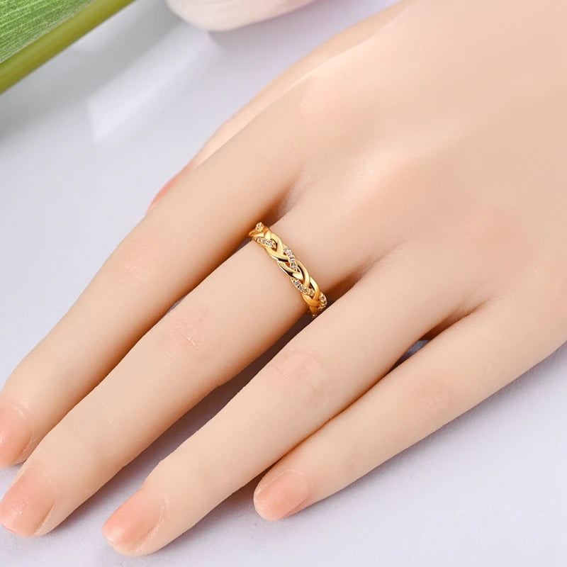 925 Sterling Silver Rings Gold Color Sparking Popular LOVE Wedding Ring Certified Women Engagement Jewelry Anniversary Gifts
