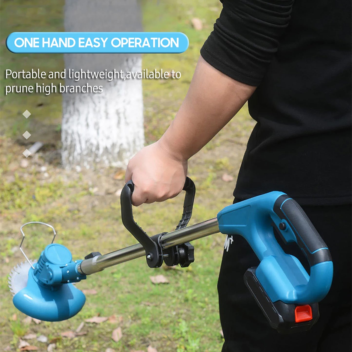 21 V Teleskop-Hand-Akku-Rasentrimmer, elektrischer Rasenmäher, 2 Stück, 1500 mAh wiederaufladbarer Akku, Schnellladegerät, Trimmer