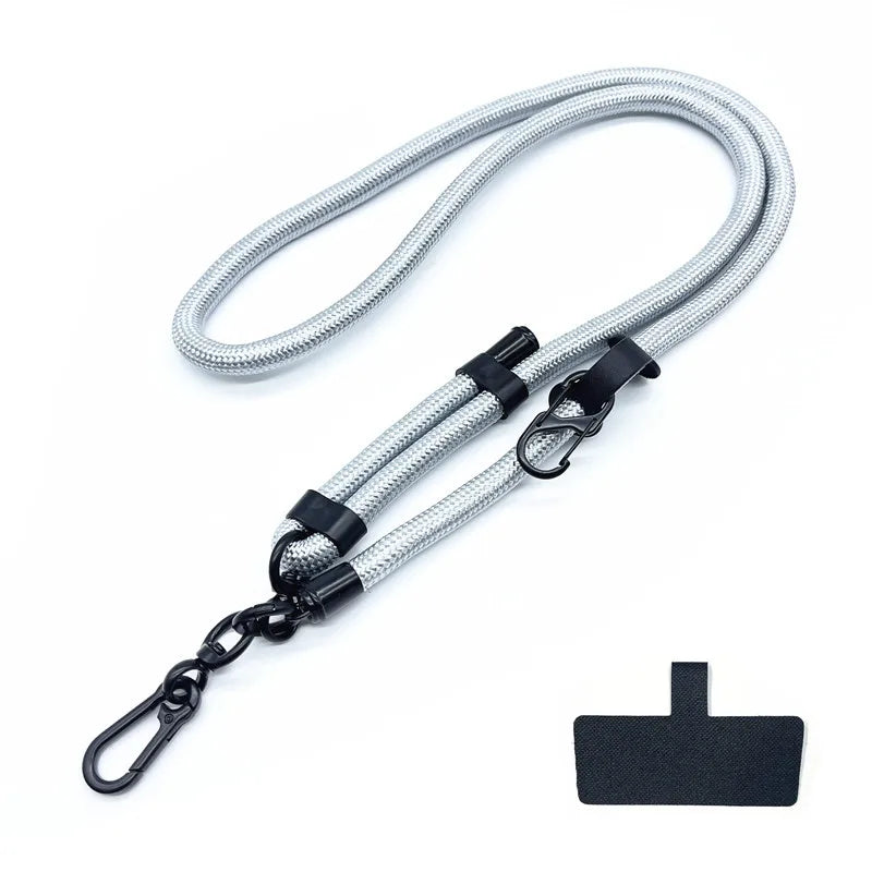 Phone Lanyard Adjustable 1 Cm Diameter Outdoor Universal Case Crossbody Shoulder Card Neck Cord Clip Hang Anti-lost Wrist Strap.