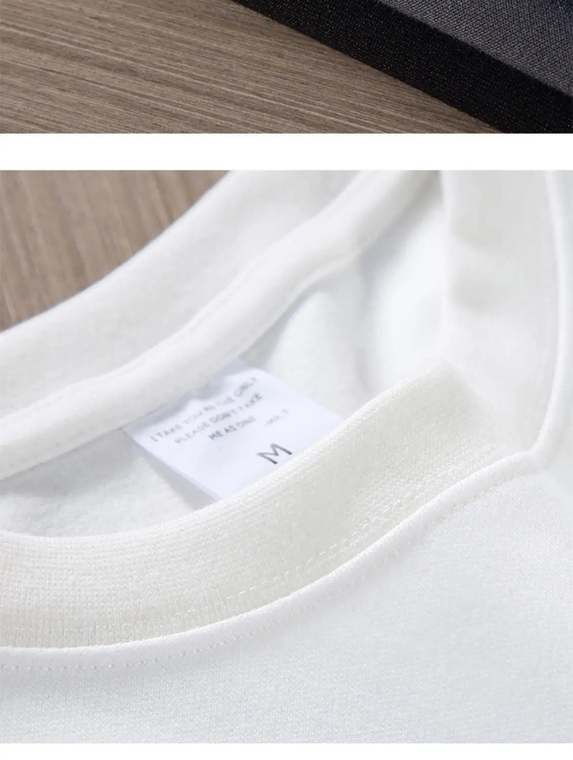 Black White GSM 500g Heavy-duty Pure Cotton T-shirt Thickened Threaded Round Neck Short Sleeves Three Needle Half Sleeve Tees.