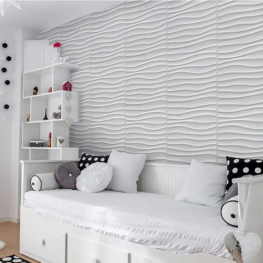 12/20/30pcs 3D pvc wall panels for indoor wall decoration, for living room hall bedroom hotel office,including tape