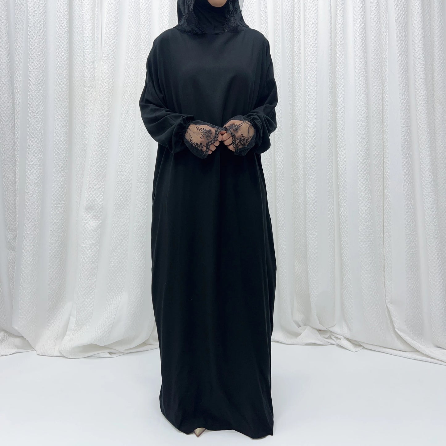 2025 Latest Lace Hoodie Soft And Comfortable jilbab One Piece Long Robe Prayer Abaya Jilbab Nikab Abaya Muslim Dress for Women.