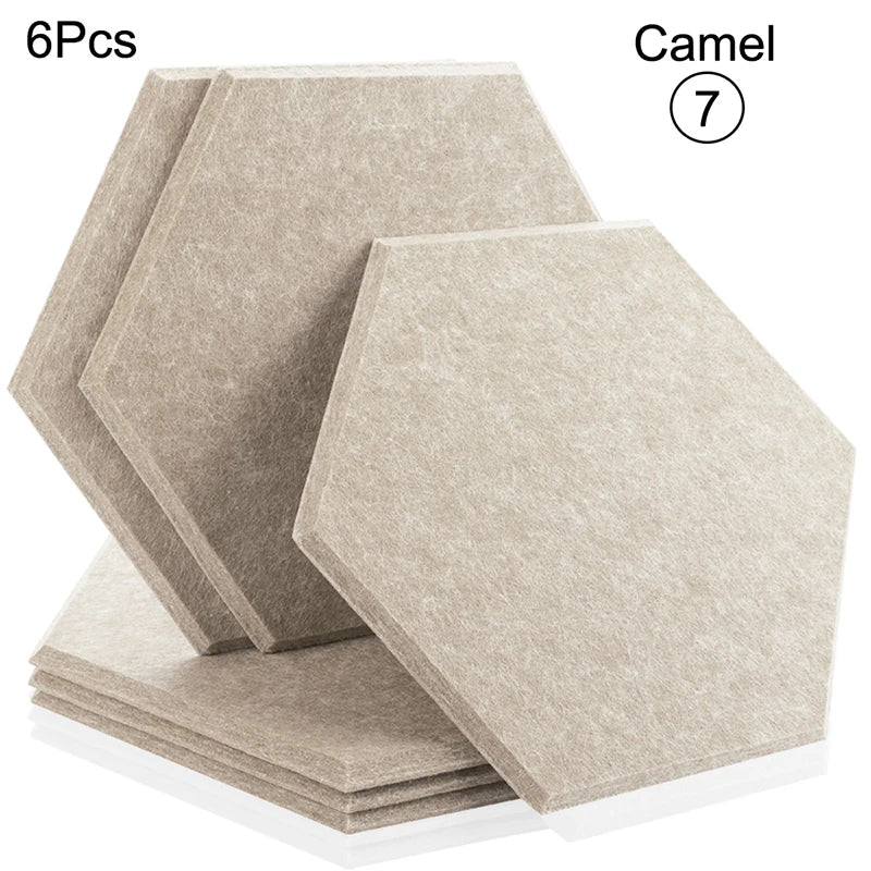 Sound Absorbing Wall Panels Hexagon 6 Pcs Bedroom Acoustic Insulation Sound-absorbing Panels Decor Acoustic Absorption Panel