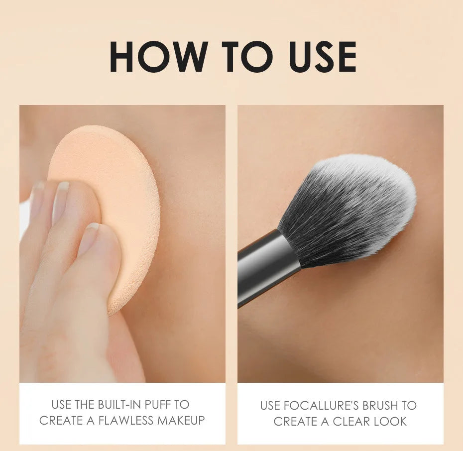 FOCALLURE 3 Colors Make Up Face Powder Brighten Oil-control Nude Makeup Pressed Powder Foundation Makeup Base Cosmetics.