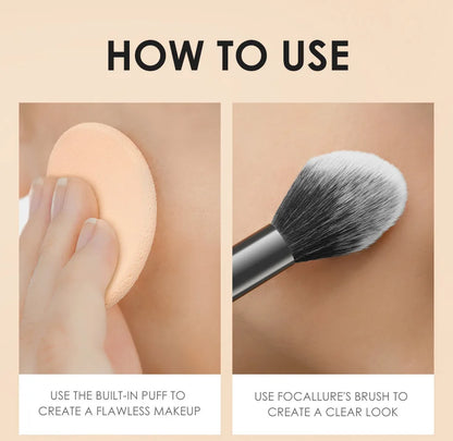 FOCALLURE 3 Colors Make Up Face Powder Brighten Oil-control Nude Makeup Pressed Powder Foundation Makeup Base Cosmetics.