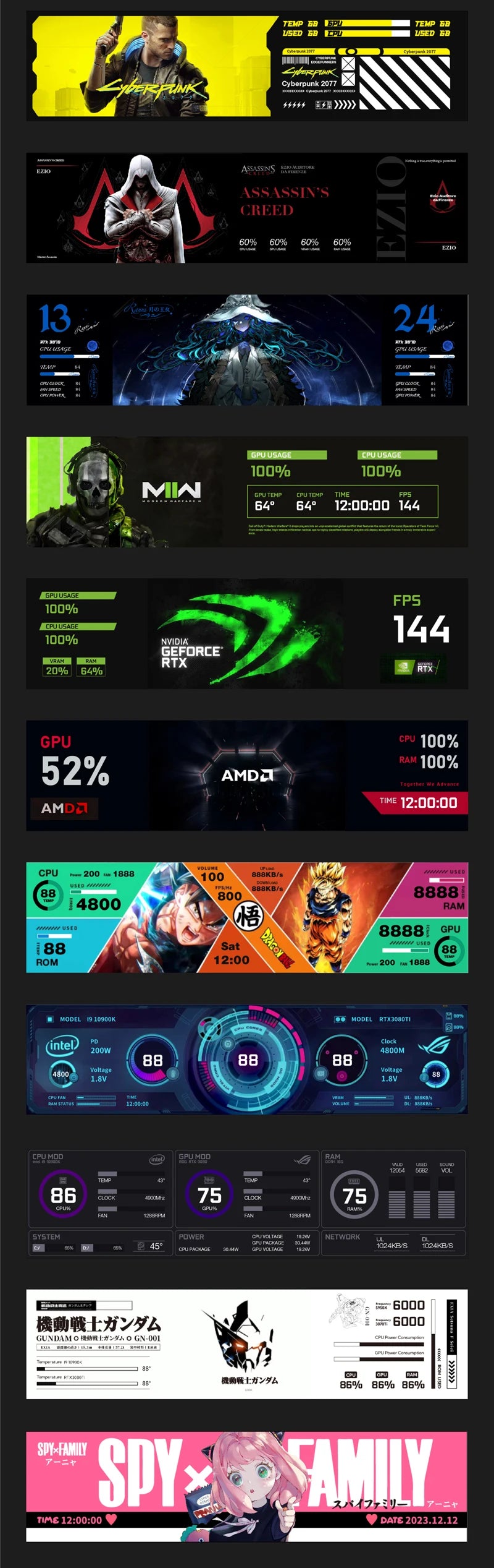 3.5 / 5 Inch IPS Type-C Secondary Screen Mini Computer USB Display CPU GPU RAM HDD Monitor with Holder Metal Case No Use AIDA64