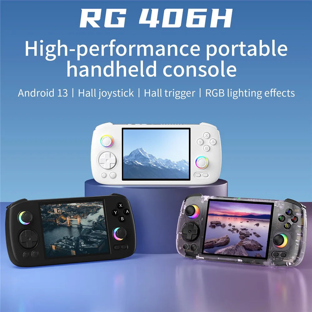 ANBERNIC RG406H Handheld Game 4Inch IPS HD Screen Android 13 Bluetooth WIFI Retro Video Player Console Hall Joystick 8G+128G.