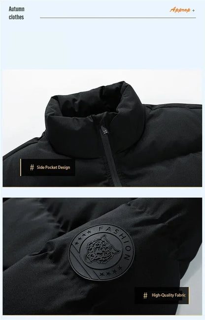 Men's cotton warm jacket - 2025 winter fashion trend - Short warm men's jacket - Thick and casual warm jacket - Men's trench coa.