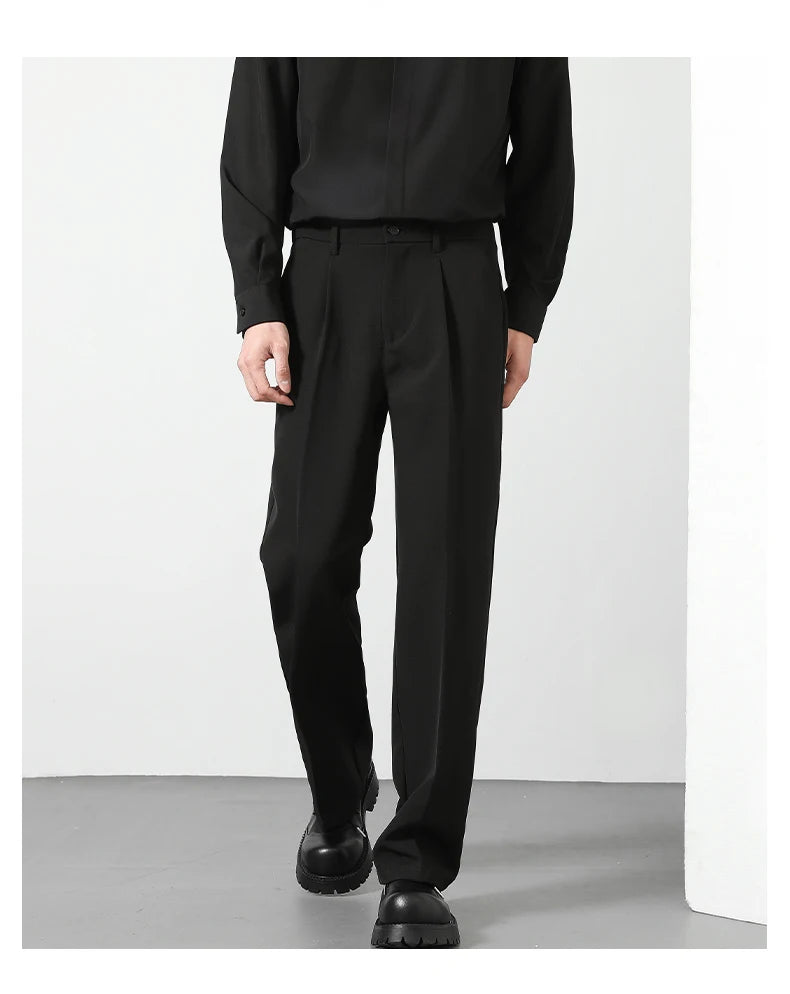 OUSSYU Brand Autumn Casual Pants Men Business Elastic Waist Korean Style Black Brown Grey Khaki Trousers Male Plus Size S-4XL.