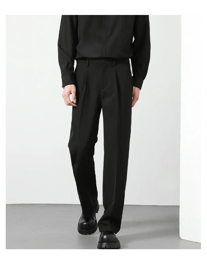 OUSSYU Brand Autumn Casual Pants Men Business Elastic Waist Korean Style Black Brown Grey Khaki Trousers Male Plus Size S-4XL.