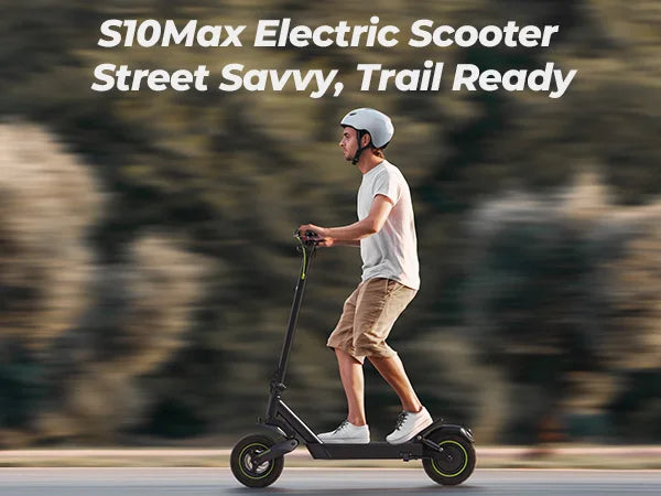 Isinwheel S10 Max Adult Electric Scooter 10 inches Off-Road Pneumatic Tires Foldable City Electric Scooter 1000W 48V15Ah Battery.