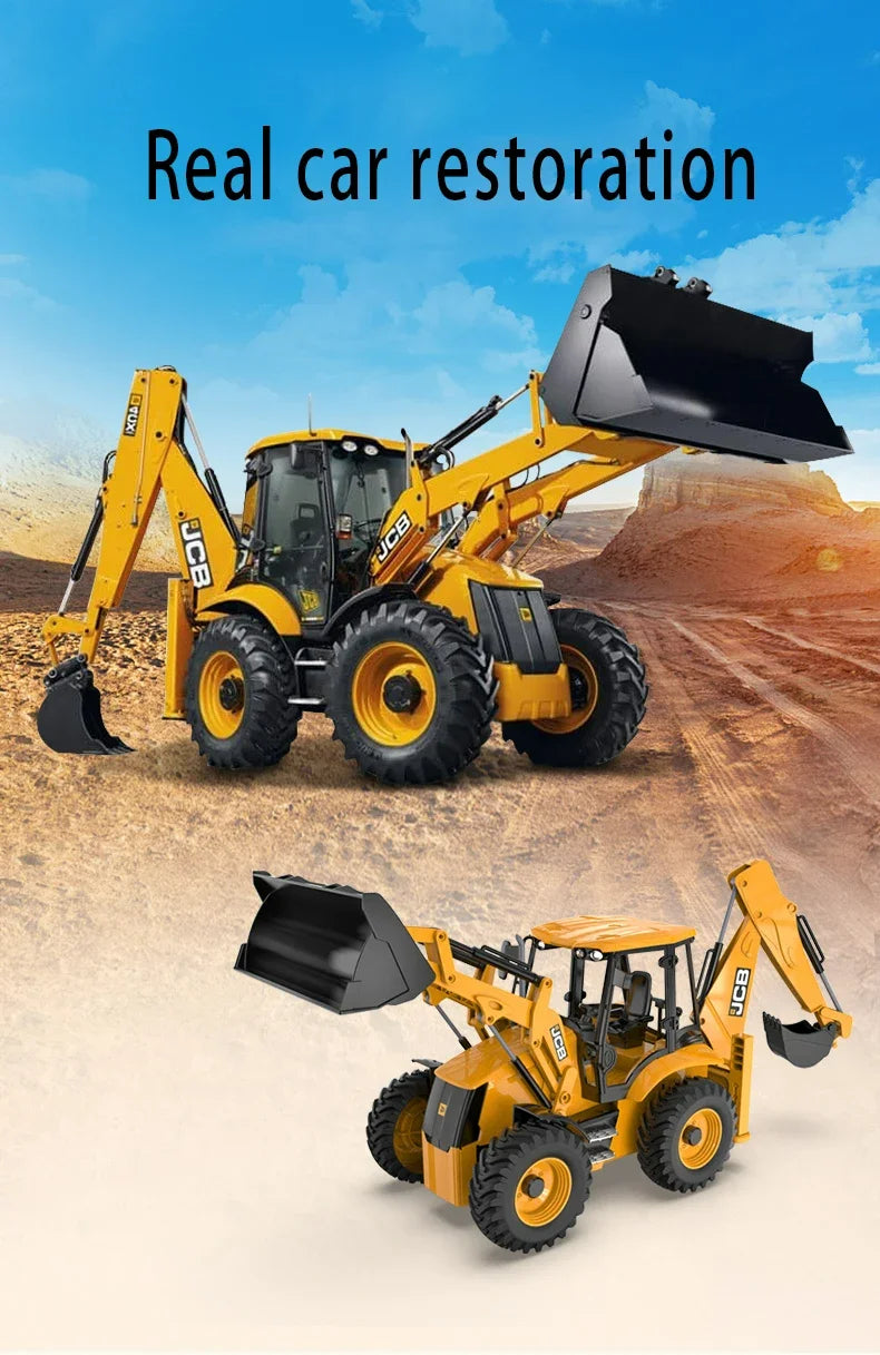 Double E E589 RC Excavator 1/20 2.4G 11CH Remote Control Cars Trucks Backhoe Loader Light Sound Construction Truck JCB Model.