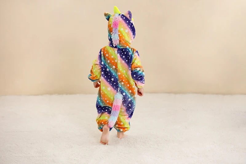 MICHLEY Winter Baby Strampler Mit Kapuze Flanell Cosplay Kleinkind Infant Kleidung Insgesamt Bodys Overall Kostüm Für Kinder Mädchen Junge