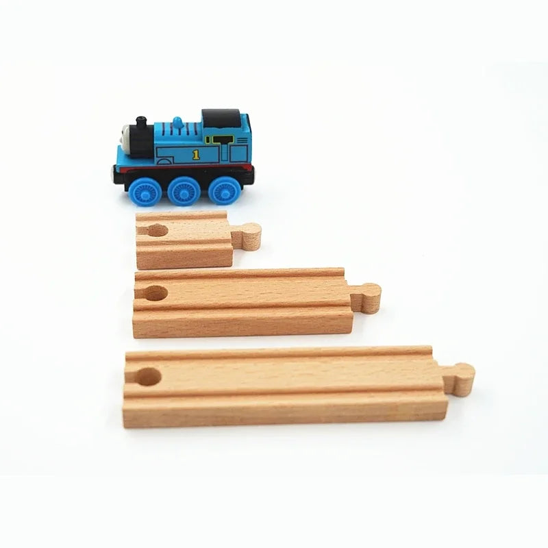 Train Tracks Wood Parts Railway Rails Racing Track Railway Bridge Fit Thomas Wooden Train Connector Children Toys Gifts For Kids.