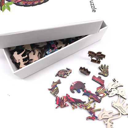 unique Cat Pattern Wooden Puzzle,Irregular Animal Shapes,  Leisure toys, The Gift for Halloween, Christmas, Birthday..