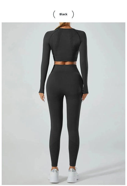 Seamless Cross-Border Running Sports Top Breathable Fitness Jacket Training Quick-Dry Outerwear Long Sleeve Yoga Wear For Women