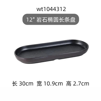 Hotpot Restaurant Melamine Tableware Black Frosted Dinner Plate Japanese Sushi Plates Not Easily Broken Snack Fruit Dishes