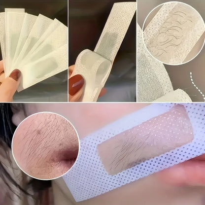 20pcs Hair removal wax paper for lips, facial beard, lips, eyebrows, high bikini line, multi-purpose hair removal wax paper.
