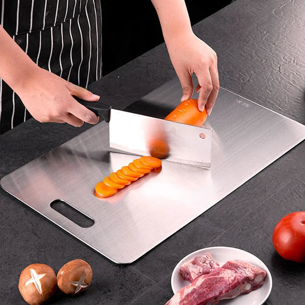 316 Stainless Steel Panel and Chopping Board Kitchen Household Thickened Double Sided Cutting Board Block Kneading Dough Board.