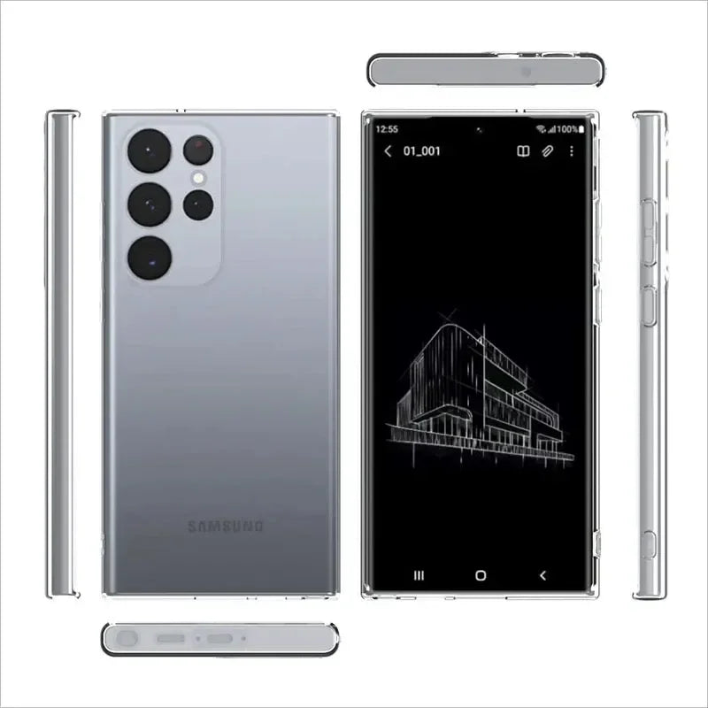 Soft Silicone Clear Phone Case For Samsung A53 A13 A52 A12 A54 A16 A55 A52S S25 S24 S22 S21 S23 Ultra S20 FE Galaxy Note 20Ultra.