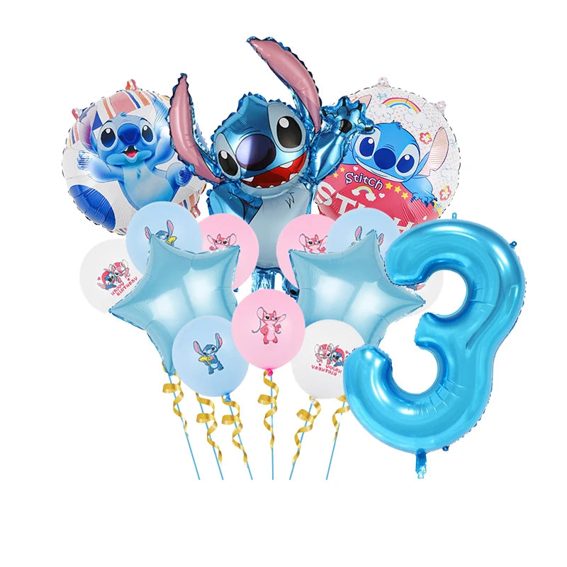 Disney Stitch Luftballons Partyzubehör Kinder Cartoon Lilo Stitch Thema Winkelballon Alles Gute zum Geburtstag Dekoration für Babyparty