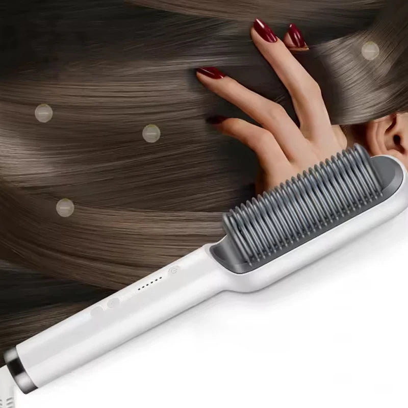 Hot Selling Professional Straight Hair Comb Portable Ceramic Coating Straight Hair Brush Salon Women'S Styling Tool.