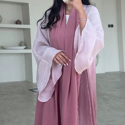 Elegante Abaya für muslimische Frauen, ausgestellte Ärmel, plissierte Abayas, islamische Kaftane, Jilbabs, Maxikleider, ethnische Kleidung aus dem Nahen Osten.