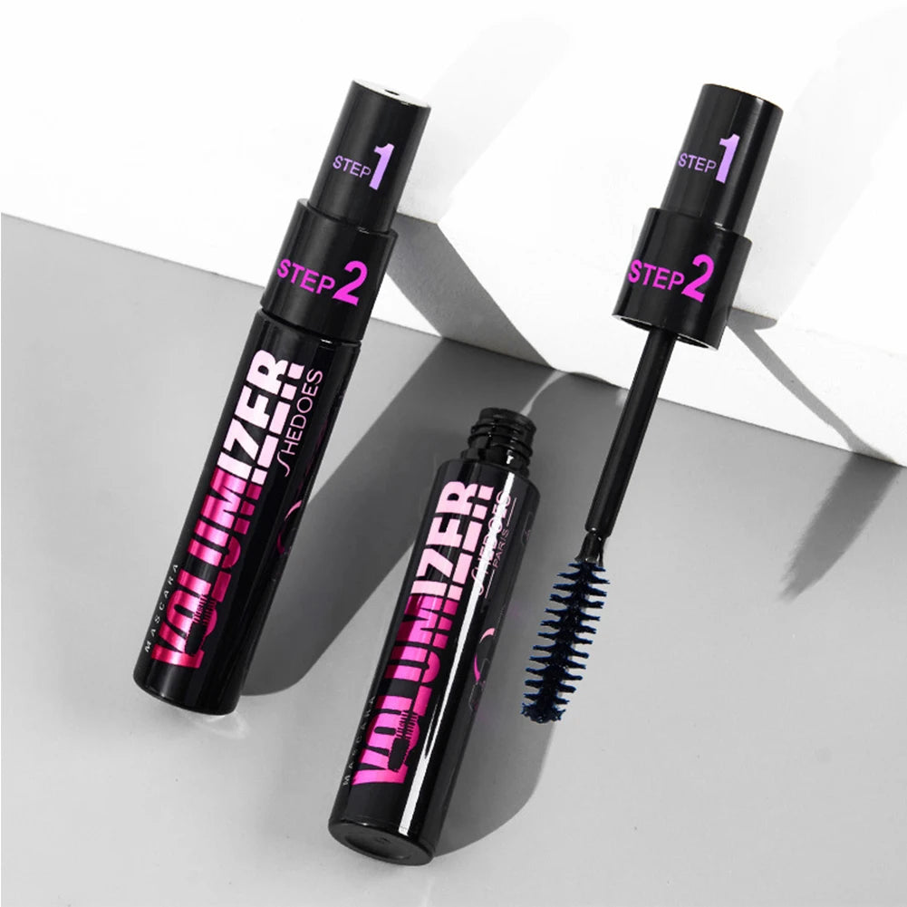 2 in 1 Curling Mascara Eye Cosmetics Waterproof Long Lasting Not Blooming Black Natural Thick Curling Lengthening Mascara Makeup.
