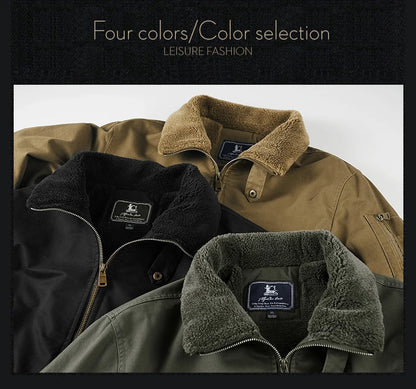 Winter Tactical Jacket Outdoor Men Fleece Sports Running Warm Coat Solid Color Stand Collar Breathable Comfortable Pilot Jacket.
