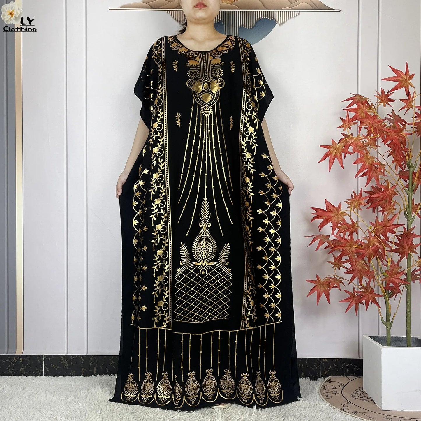 Neue Sommer Abaya für Frauen lässig Kurzarm weiches Baumwoll kleid Dubai Kaftan lose Dame Maxi Islam afrikanisches Kleid mit großem Schal.