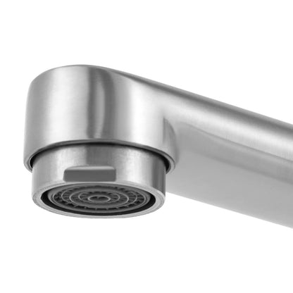 Wall-Mounted Kitchen Mixer Tap with Sprayer, 360° Swivel Stainless Steel Spout & Anti-Leak Design for Sink/Laundry, Black/Silver