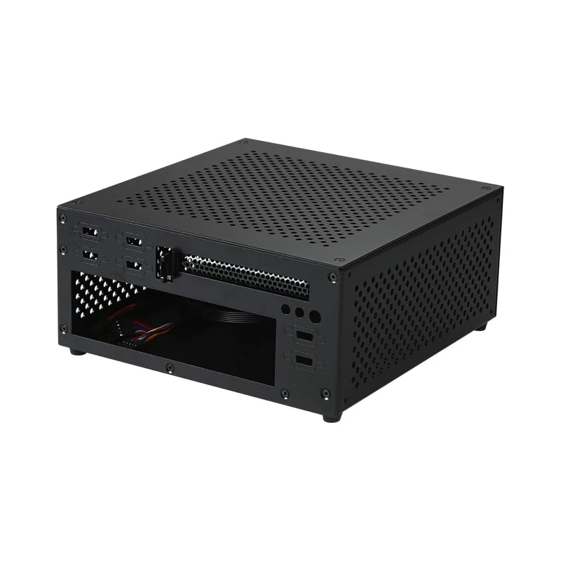Mini ITX Chassis Soft Router HTPC Office Single Slot PCIE Aluminium Mini-ITX HTPC Soft Router Computer Case Support 6 COM Port.
